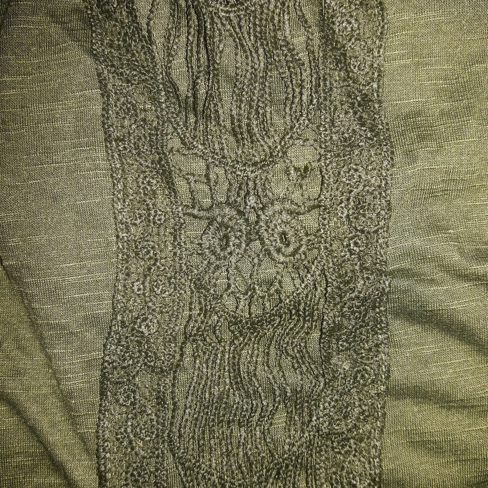 Forest Green Boho Embroidered Long Sleeve Tunic - Picture 5 of 6